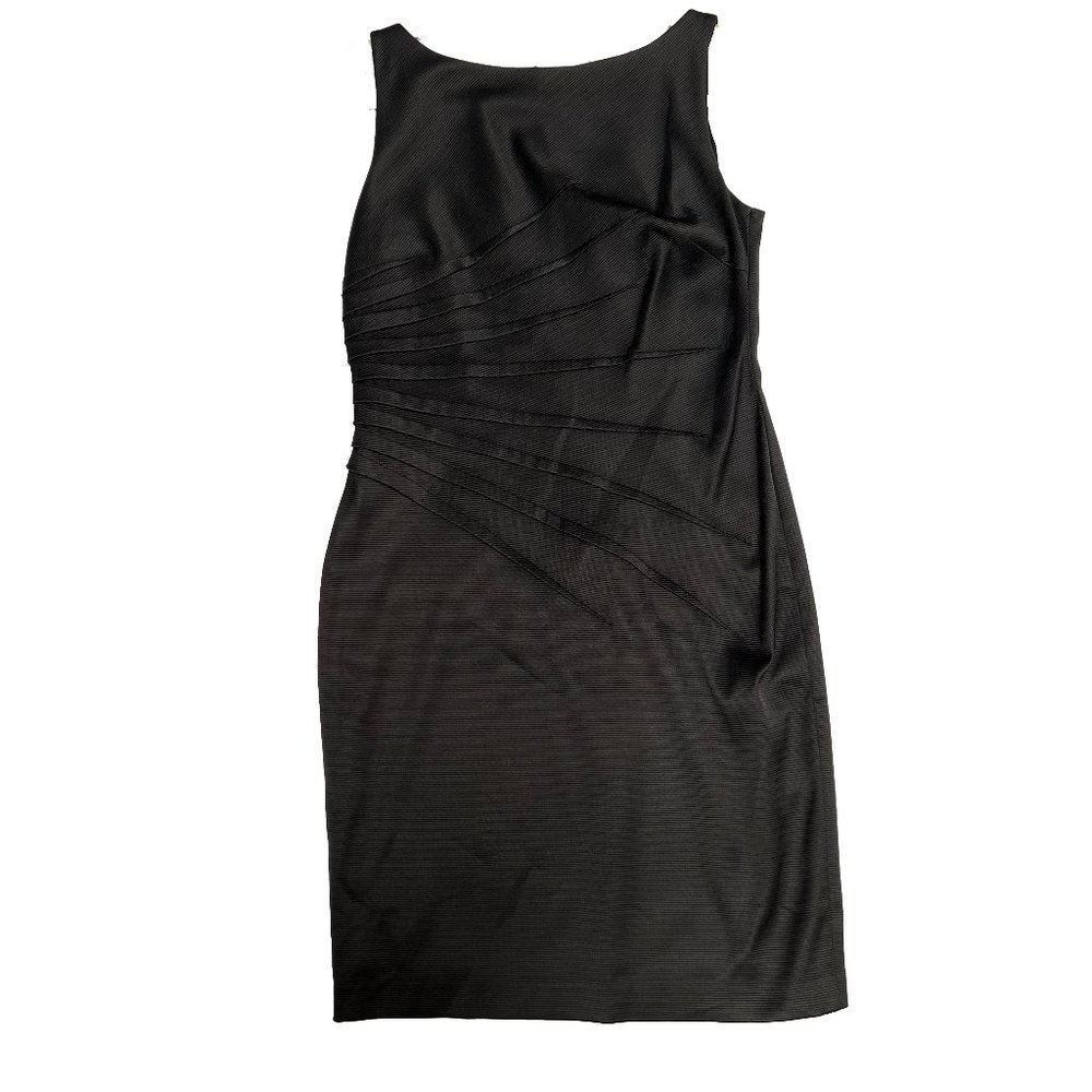 David Meister Ruche Black Sheath Dress